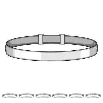 Silver adjustable bracelet showing minimal jewelry accessory icon Stock Illustration