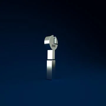 Silver Adjustable wrench icon isolated on blue background. Minimalism concept イラスト素材