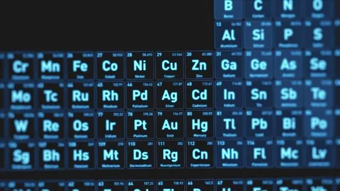 Silver Ag periodic table element glowing blue. Futuristic scientific interface. 스톡 동영상 330542093