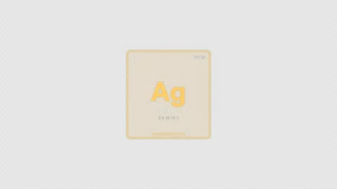 Silver Ag Periodic Table Element Tile Labeled Animation Video Overlay Alpha 4K Stock-Footage 339369396