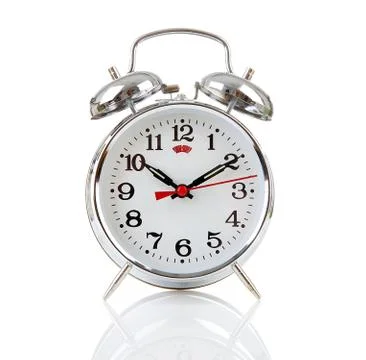 Silver alarm clock Foto stock