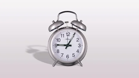 Silver alarm clock with sound Stock-Footage 124268972