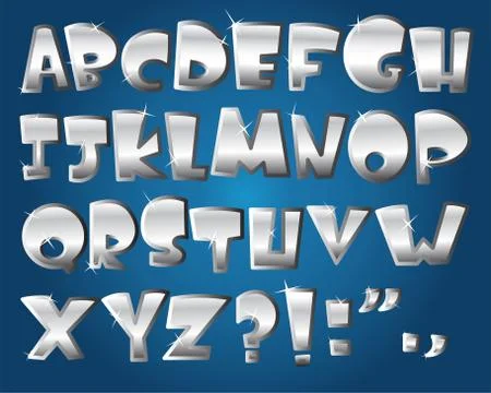 Silver alphabet Illustrazione stock