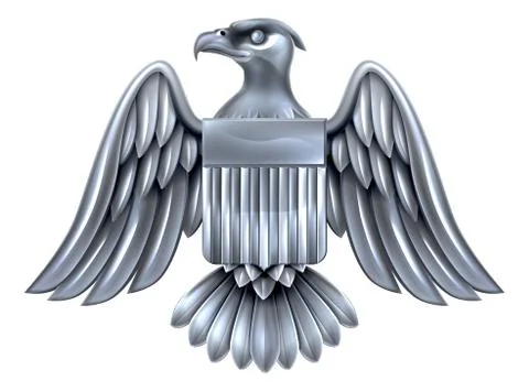 Silver American Eagle Shield Stock Illustration