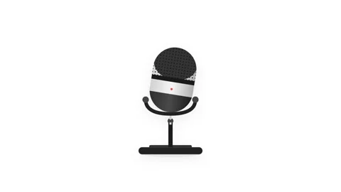 Silver and Black Studio Microphone Icon with Detailed Grille and Smooth Til.. Stock Footage 346611512