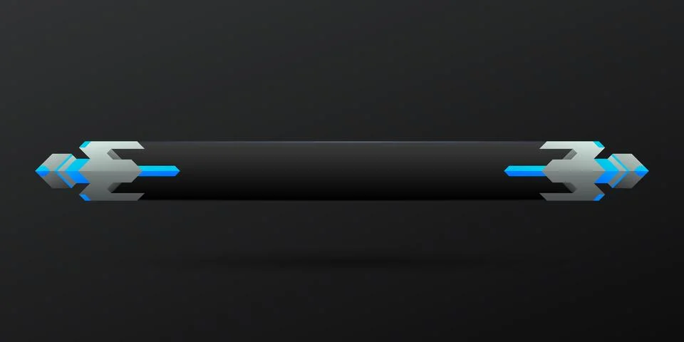 Silver and blue border lower third gui screen title banner Stock Illustration