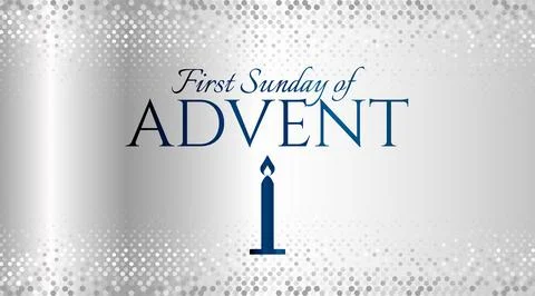 Silver and Blue First Sunday of Advent Background Illustration Design. Stock Illustration