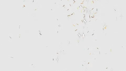 Silver and gold Confett iFalling  with alpha channel Video stock 339785148