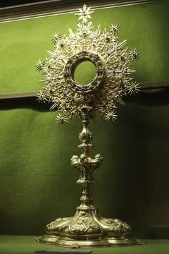 Silver and gold religious objects at The Museum of the Cathedral of Avila cit Stock Photos