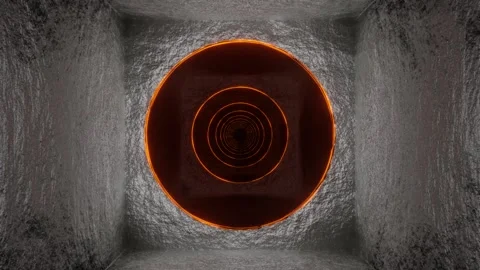 Silver and Orange Round Arch Tunnel Background VJ Loop in 4K Stock Footage 249400835