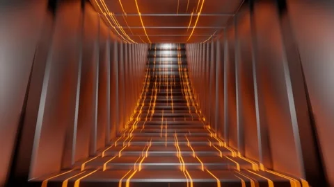 Silver and Orange Roundabout Circulation Background VJ Loop in 4K Stock Footage 249324961