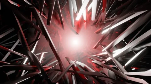 Silver and Red Apocalyptics Shards Background VJ Loop in 4K Stock Footage 258484466
