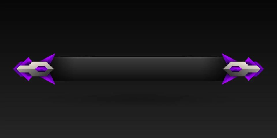 Silver and violet border lower third game interface screen title banner template Stock Illustration