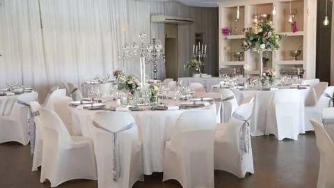 Silver and White Reception Stock-Footage 114887293