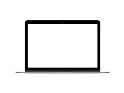 Silver Apple The New MacBook notebook computer mockup Stock Illustration