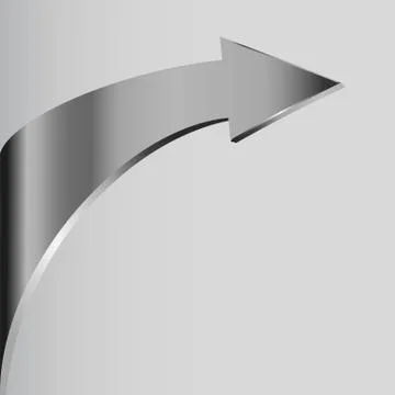 Silver arrow and neutral grey background. Stock Illustration