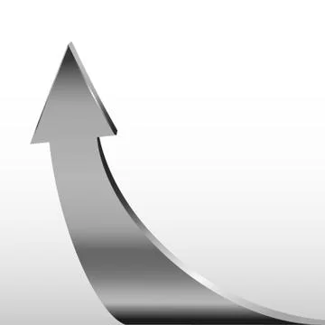 Silver arrow and white background Stock Illustration