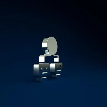 Silver Artificial intelligence icon isolated on blue background. Machine lear Stockillustratie