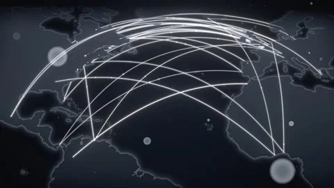 Silver Atlantic World Map In Perspective With Crypto Exchange Links Stock Footage 343109045