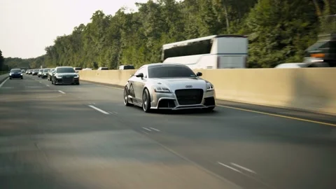 Silver Audi TT Stock Footage 164410496