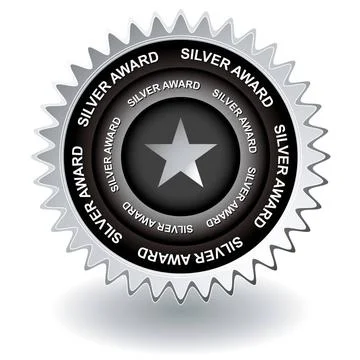 Silver award icon second place silver award for web site or to promote bus... Stockfoto's