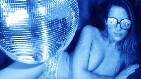 Silver babe gogo dancer diva party disco woman Stock Footage 58822314