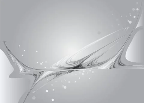 Silver background with abstract curves Stock Illustration