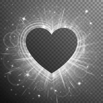 Silver background with hearts Stock Illustration