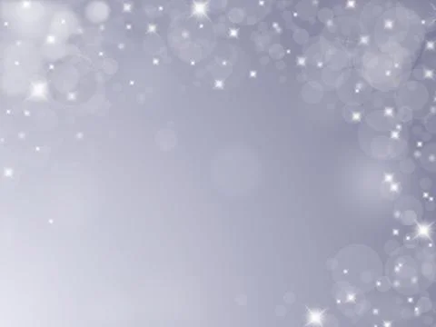 Silver background with snowflakes, bubbles and stars Stock Illustration