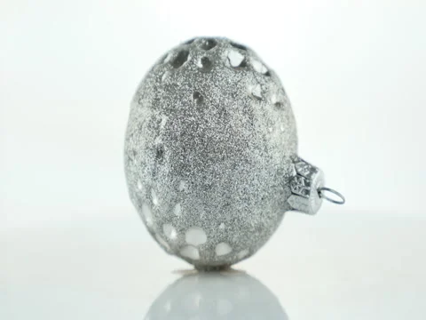 Silver ball isolated on white Stock Footage 70895173