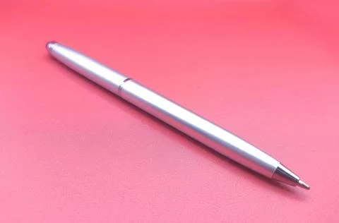 Silver ballpoint pen Stock Photos
