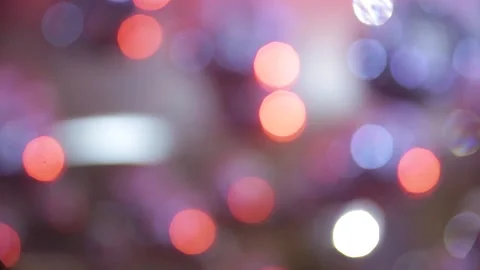 Silver balls on the ceiling shimmer from blue lamps in the restaurant on the Stock Footage 199794313