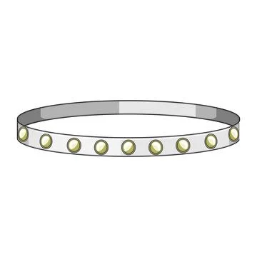 Silver bangle bracelet with white pearls jewelry accessory Stock Illustration