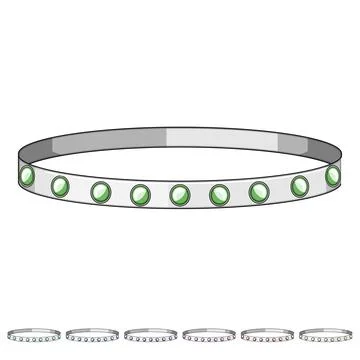 Silver bangle bracelet with white pearls jewelry accessory Stock Illustration