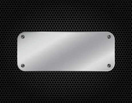 Silver banner for message on dark background Stock Illustration