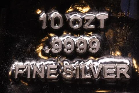 Silver Bar Label Macro Stock Photos