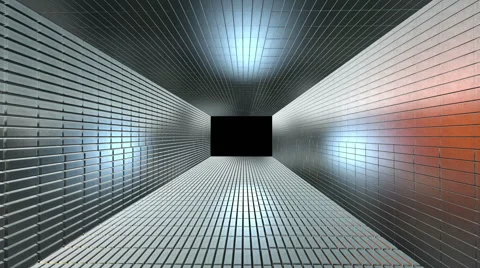 Silver Bars Corridor hall, Silver Tunnel moving into it and expanding Stock Footage 45030335