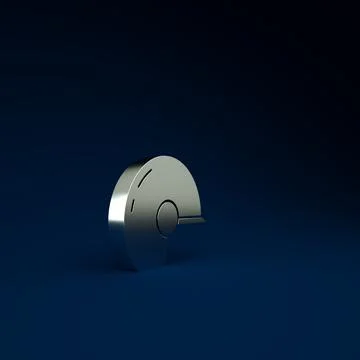 Silver Baseball helmet icon isolated on blue background. Minimalism concept.  Stock Illustration