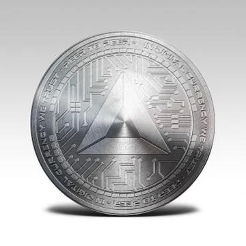 Silver basic attention token coin isolated on white background 3d rendering Stock Illustration