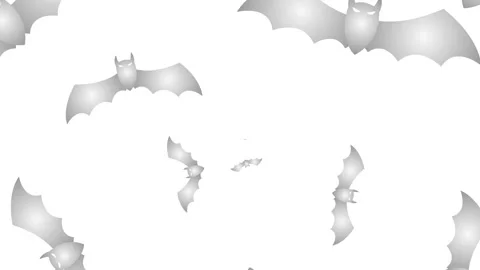 Silver bats fly white Stock Footage 250531169