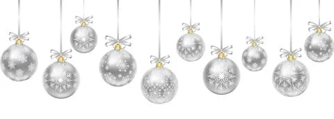 Silver baubles Illustrazione stock
