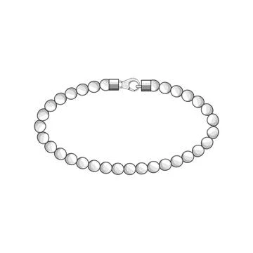Silver beaded bracelet with clasp accessory illustration Stock Illustration