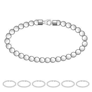 Silver beaded bracelet with clasp accessory graphic Stock Illustration