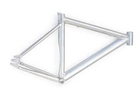 Silver bicycle frame Foto stock