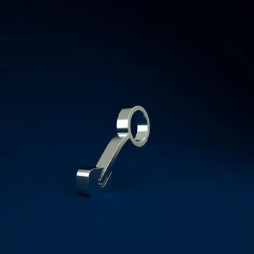 Silver Bicycle rear view mirror icon isolated on blue background. Minimalism  Illustration