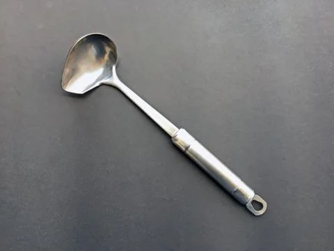 Silver big spoon Stock Photos