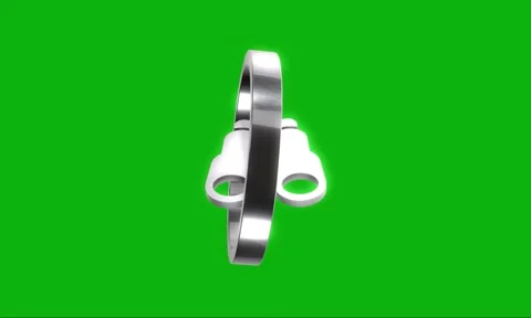 Silver binoculars icon rotating in circle against green screen background a.. Stock Footage 346499647