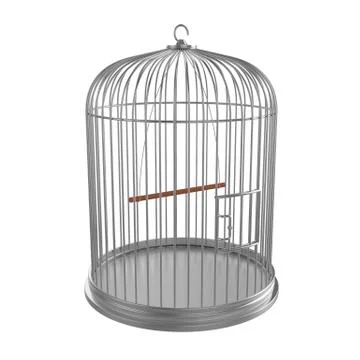 Silver bird cage Stock Illustration