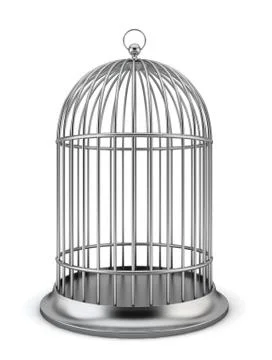 Silver bird cage Stock Illustration