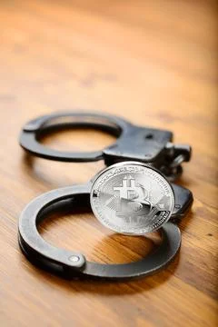 Silver Bitcoin arrest Stock Photos